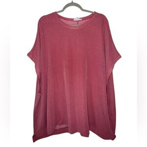 Chic Soul Pink Women's Top Striped Plus Size 2X